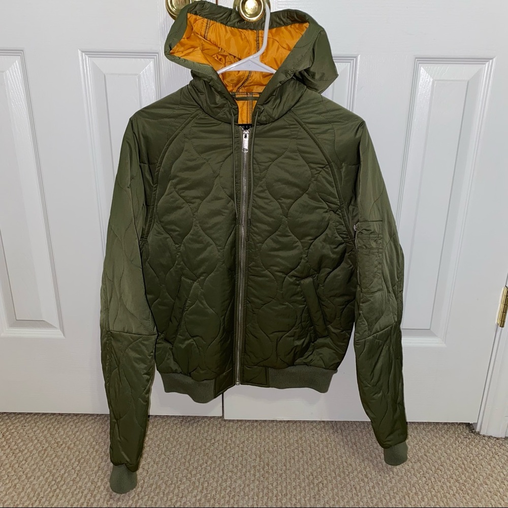 Oversized Bomber Jacket With Hood